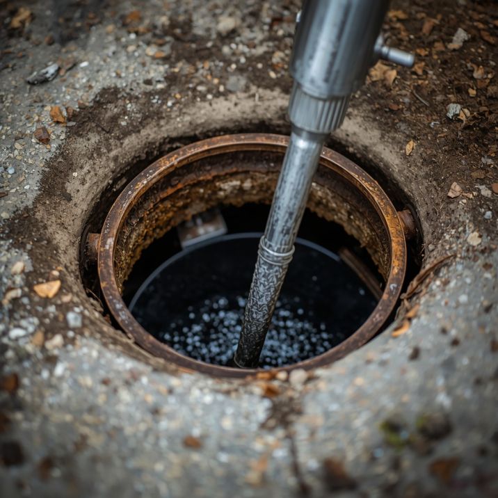 Commercial grease trap cleaning technician pumping out and cleaning a commercial kitchen grease trap at a Sydney restaurant